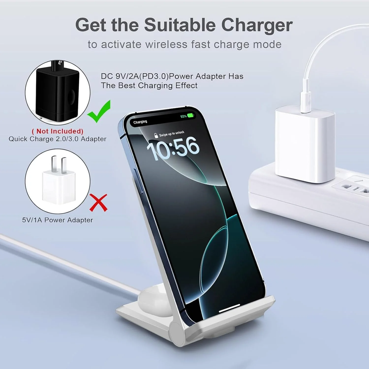 VNBBT Wireless Charging Stand Dock Foldable 20W Fast Charge Induction DEMO - Image 8