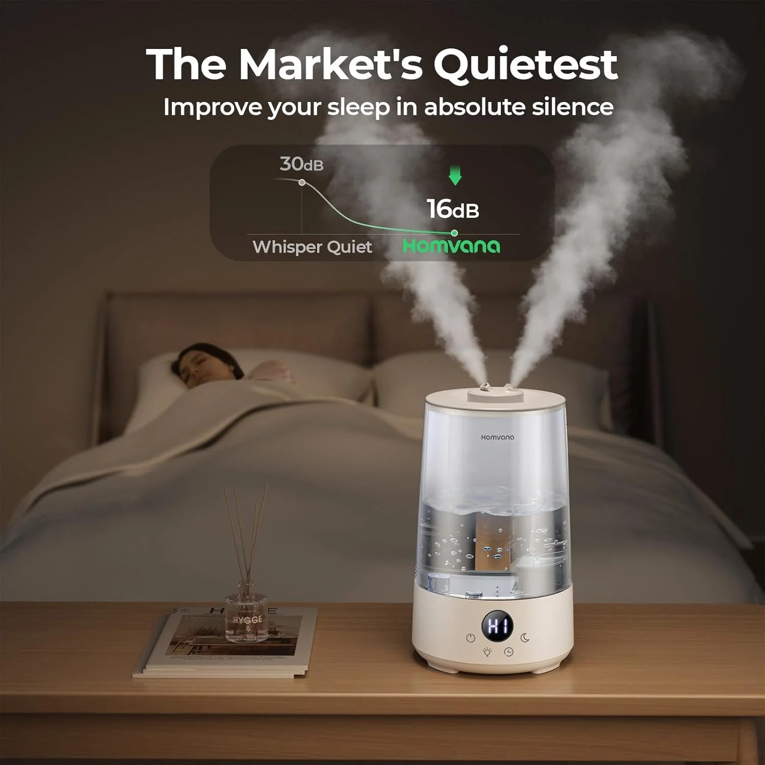 Homvana 3.6L Top-Fill Cool Mist Single Room Humidifier for Home Office Grey NEW - Image 3