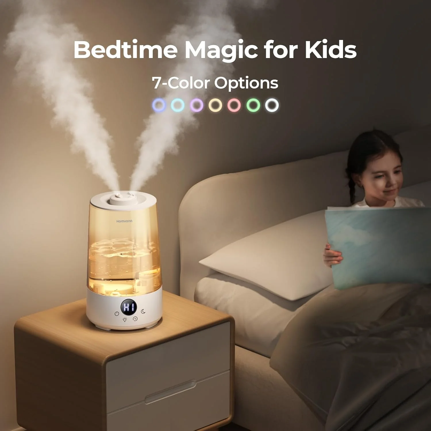Homvana 3.6L Top-Fill Cool Mist Single Room Humidifier for Home Office Grey NEW - Image 6