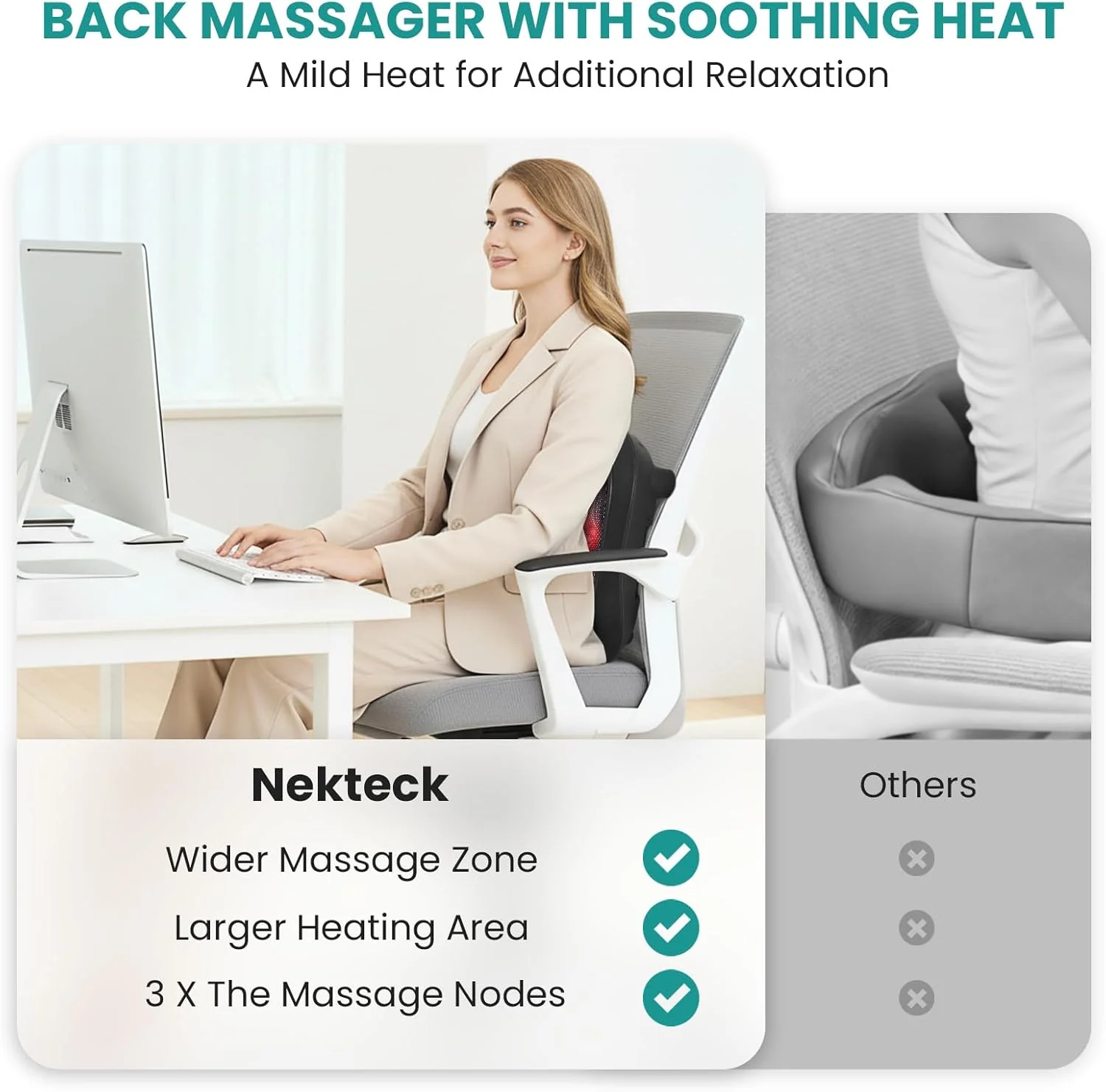 Nekteck Shiatsu Heated Electric Kneading Foot Massager with Heat - Black DEMO - Image 6