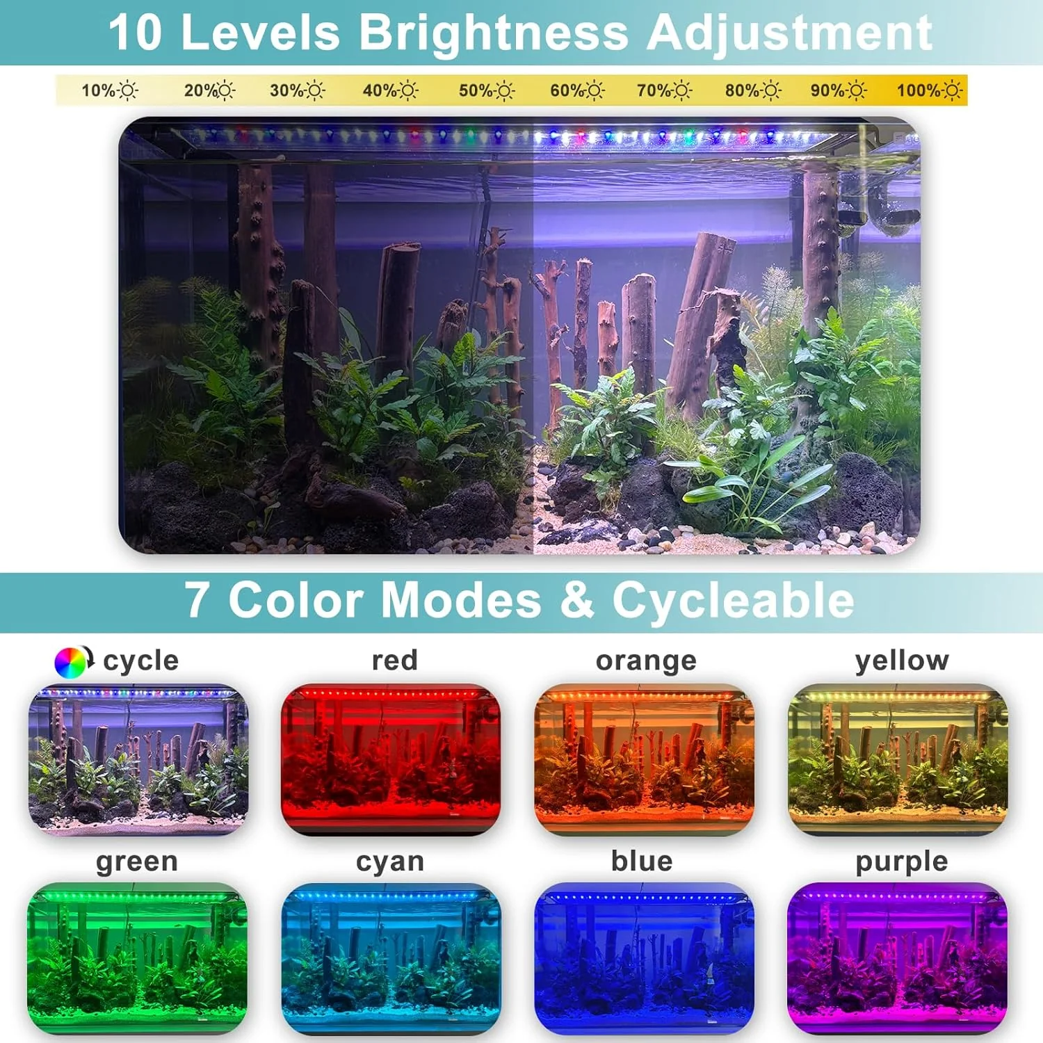 driamor Programmable Aquarium Light with LCD Screen for Fish Tank 22W NEW - Image 5