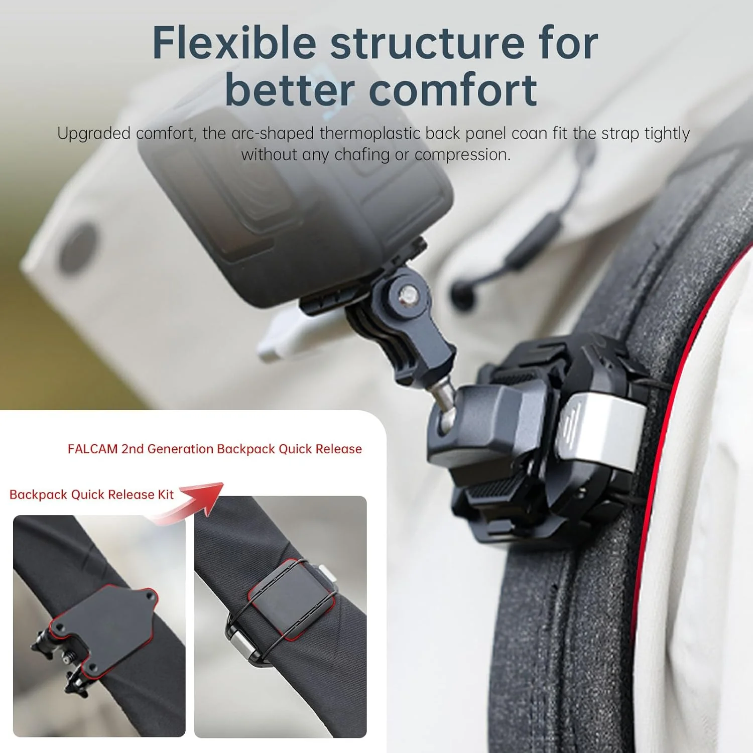 ULANZI Camera Backpack Clip Quick Release Kit V2 QR Plate Tripod Mount NEW - Image 4