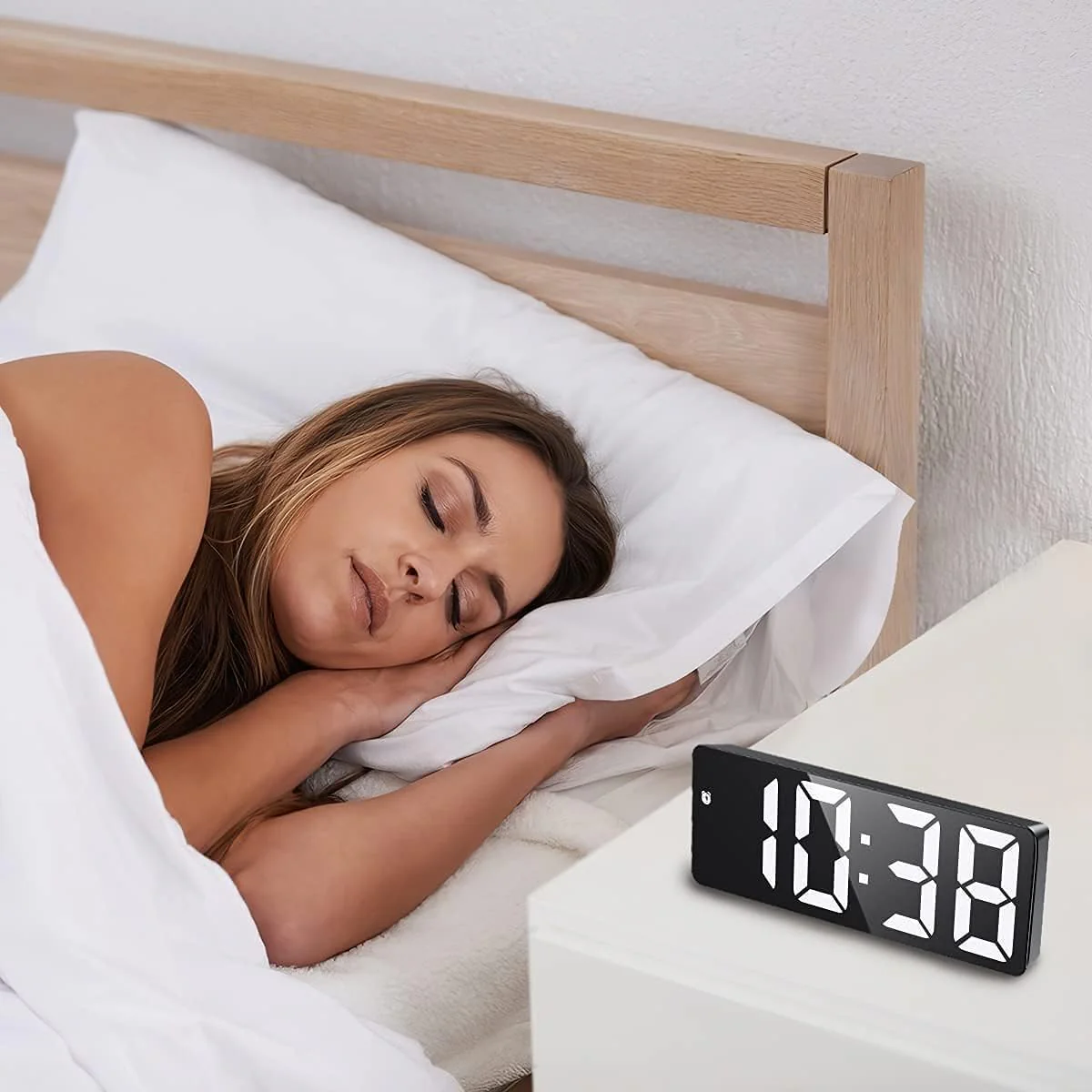 AMIR Digital Alarm Clock LED Electronic Bedside Full Black 1.78 cm x 16 DEMO - Image 6