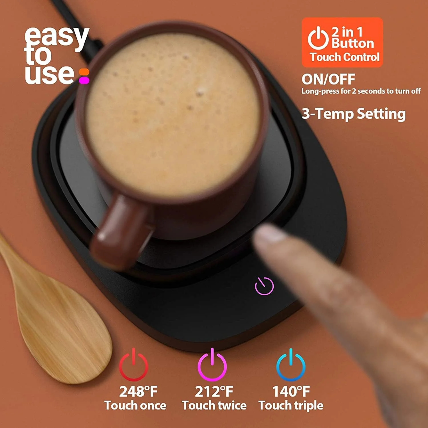 QualityLife Electric Tea Accessories Coffee Mug Warmer for Office Desk DEMO - Image 2