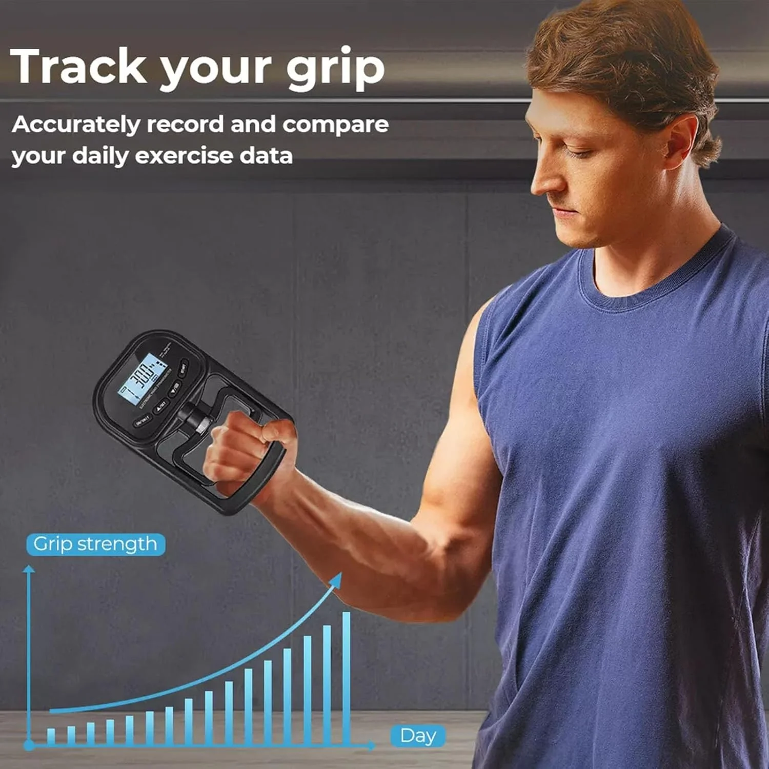 WININMETA Rechargeable Electronic Hand Dynamometer Grip Strength Trainer DEMO - Image 2