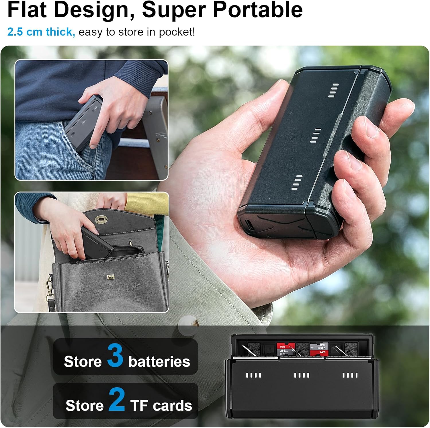 TELESIN Enduro Battery Charger with Smart Power Indicator and Side Charging NEW - Image 7