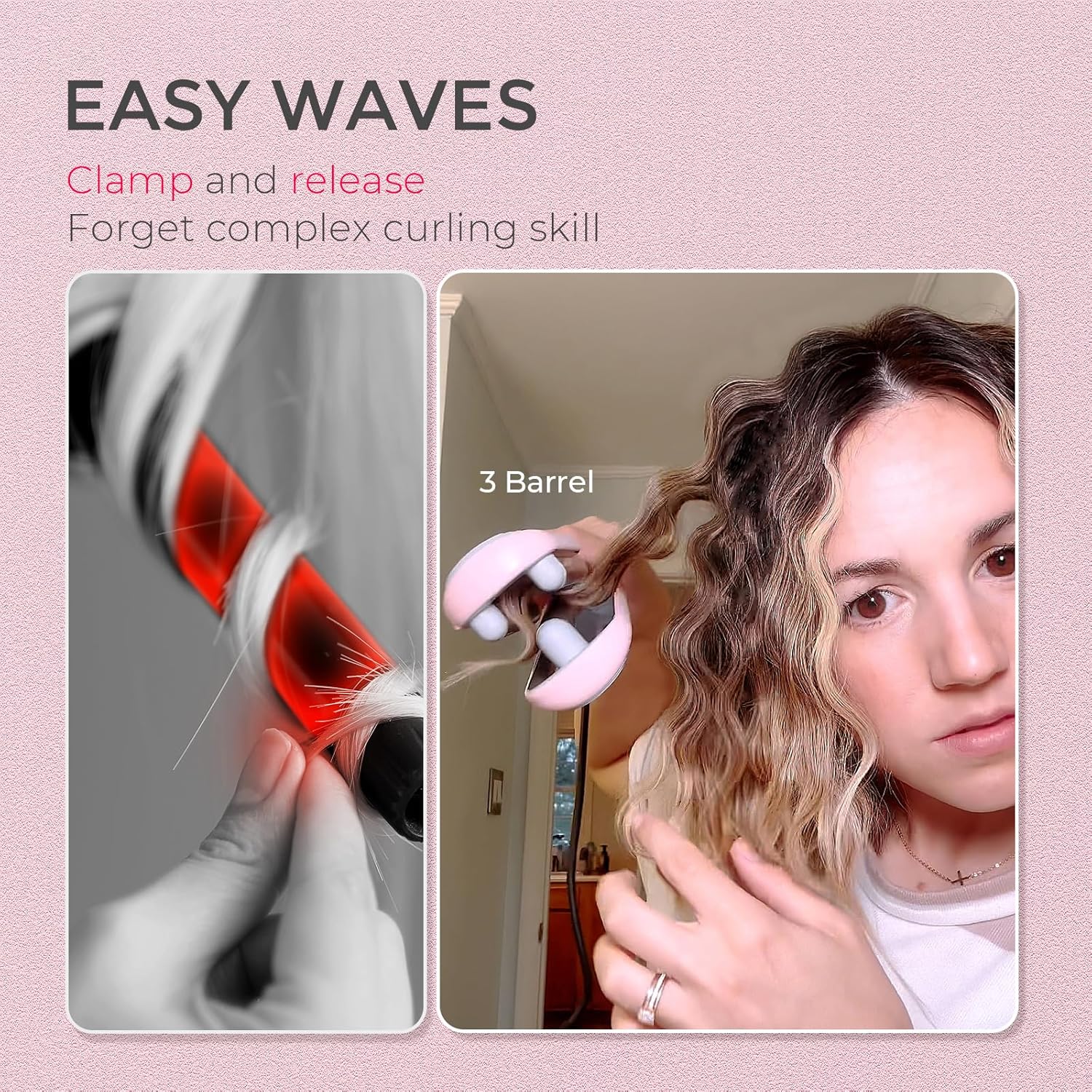 TYMO 25mm Wavers Ceramic Hair Waver Tool for Effortless Beach Waves Styling NEW - Image 2