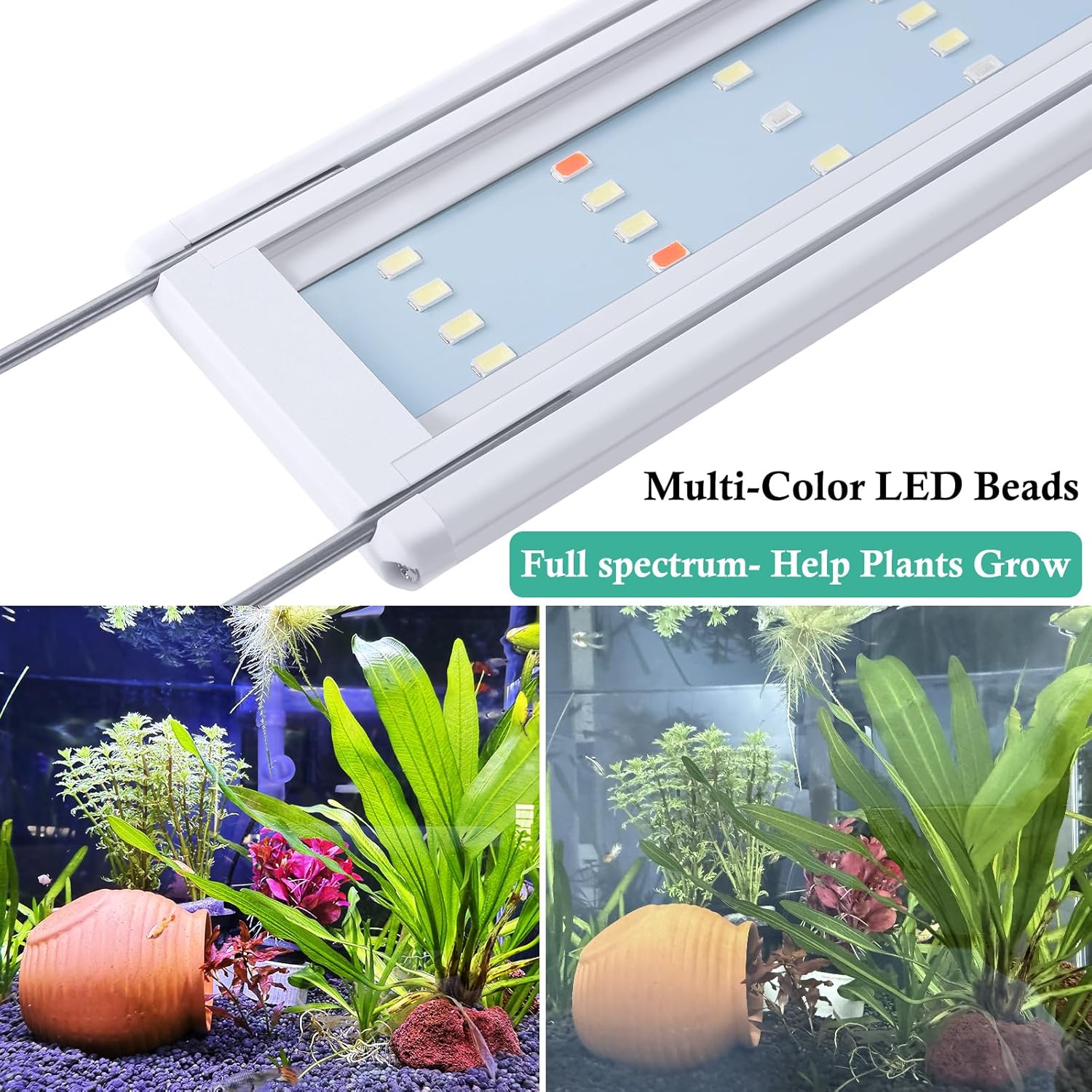 PYPABL Full Spectrum LED Aquarium Plant Lights for 40-60cm Tanks, Bright NEW - Image 4