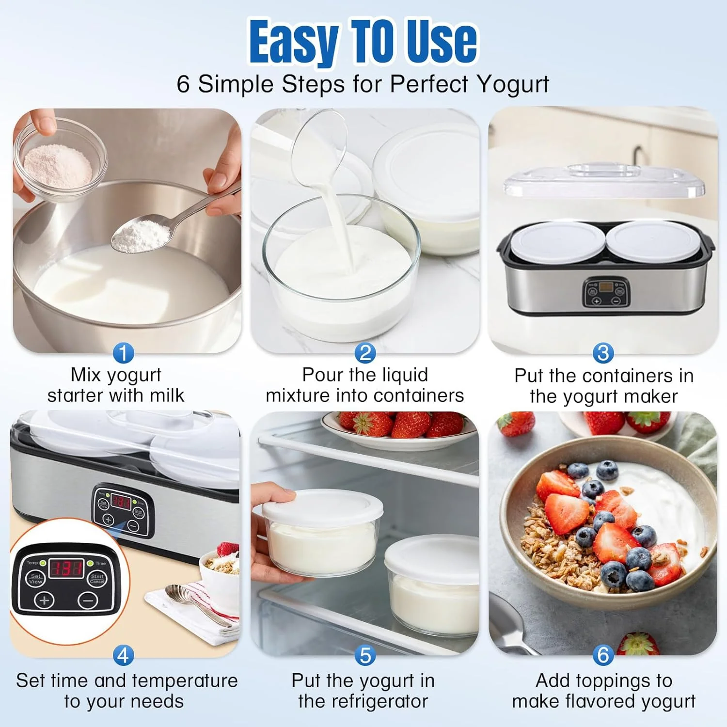 XIULIUU Automatic Speciality Appliances Digital Yoghurt Maker Machine with DEMO - Image 7