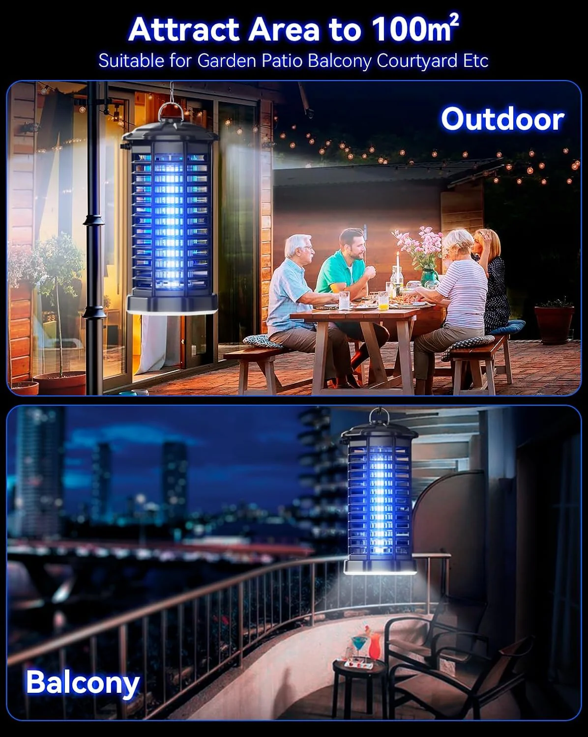 mosiller Electric Traps Mosquito Zapper Fly Trap Outdoor Pest Control Bug NEW - Image 6