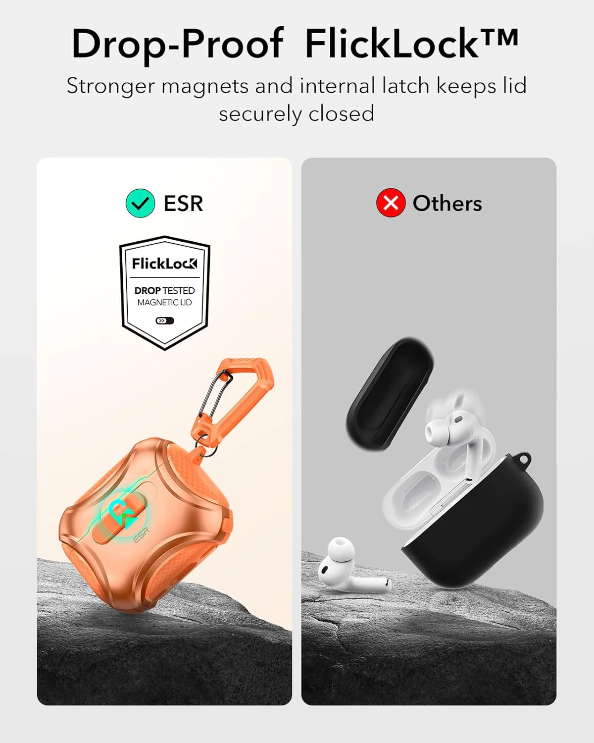 ESR Orange Cases Protective Case for AirPods Pro 3rd Gen, Shock-Absorbing NEW - Image 4