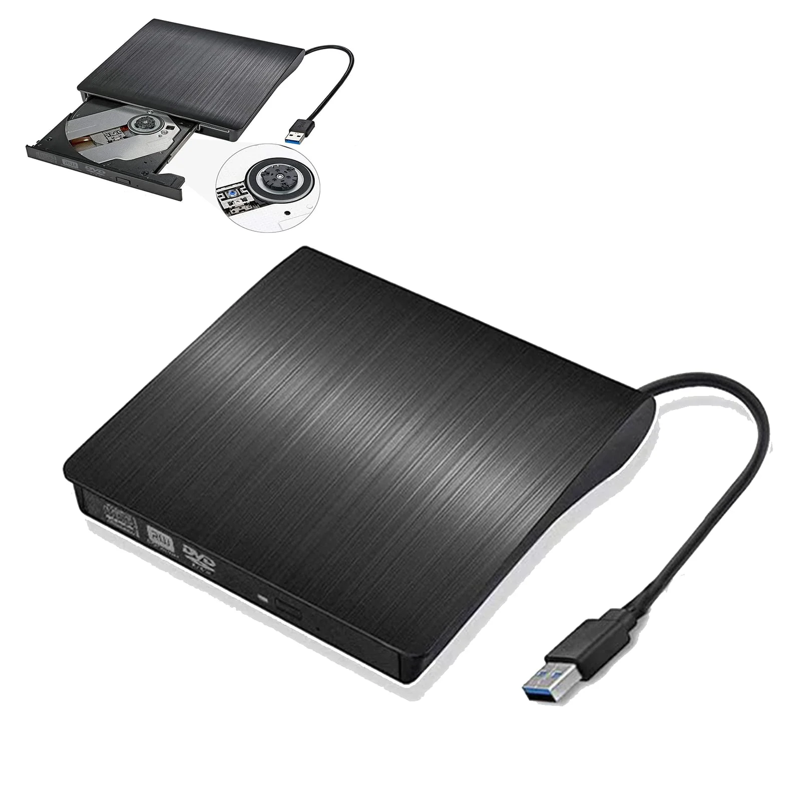 CLERIVI Portable DVD Players USB 3.0 External DVD Burner Player for Laptop DEMO