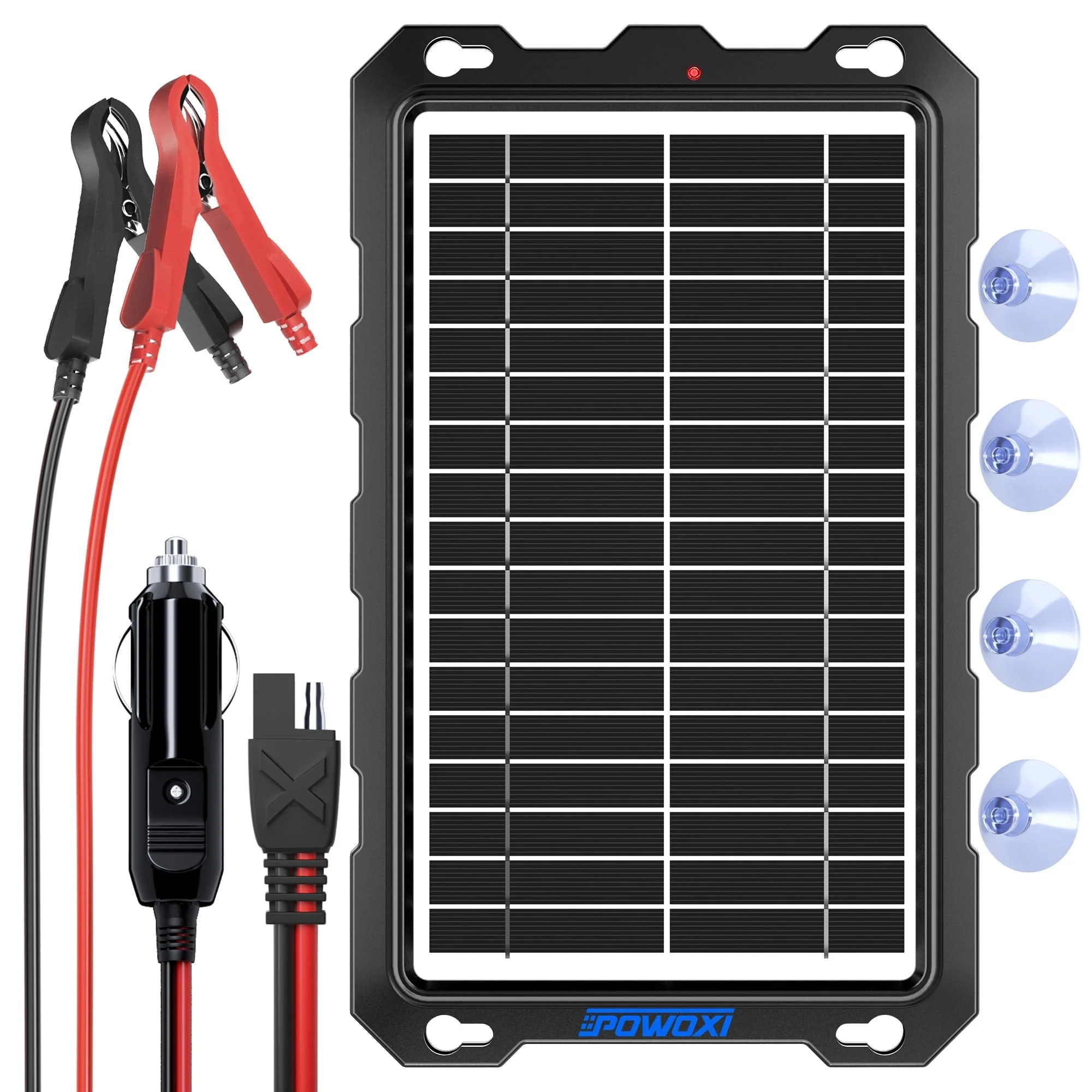 POWOXI Solar Battery Trickle Charger Maintainer, Portable Waterproof for DEMO
