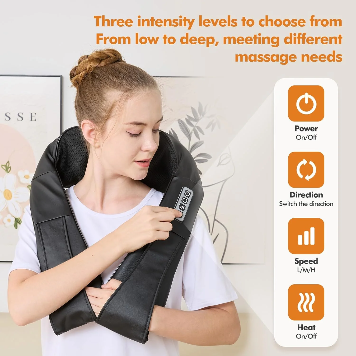 AERLANG Neck and Back Massager with Heat Deep Tissue Shiatsu Kneading DEMO - Image 4