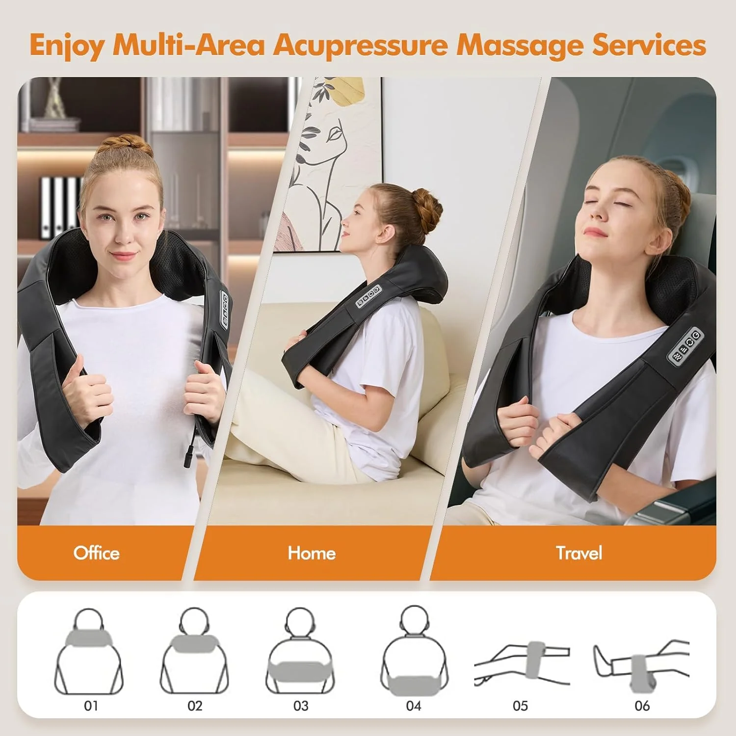 AERLANG Neck and Back Massager with Heat Deep Tissue Shiatsu Kneading DEMO - Image 7
