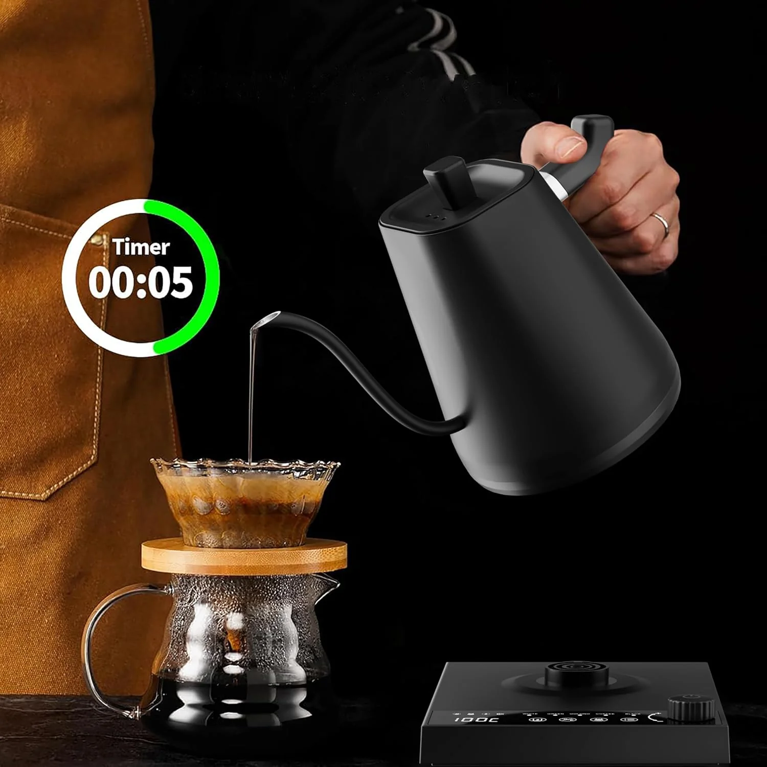Gooseneck Electric Pour-Over Kettle Stainless Steel Variable Temperature DEMO - Image 2