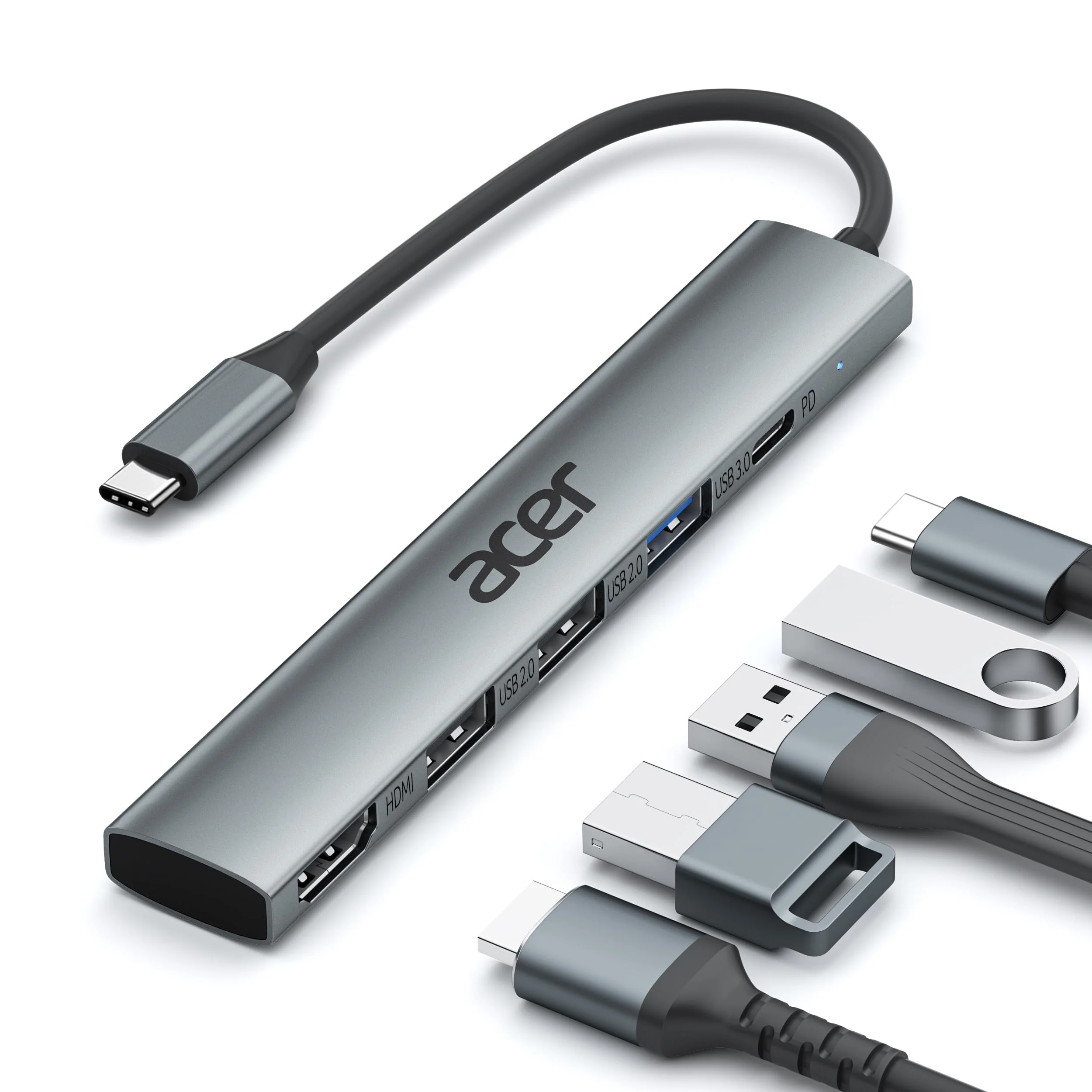 Acer 5-in-1 USB Hubs USB-C Hub Multiport Adapter with HDMI 4K, 100W DEMO