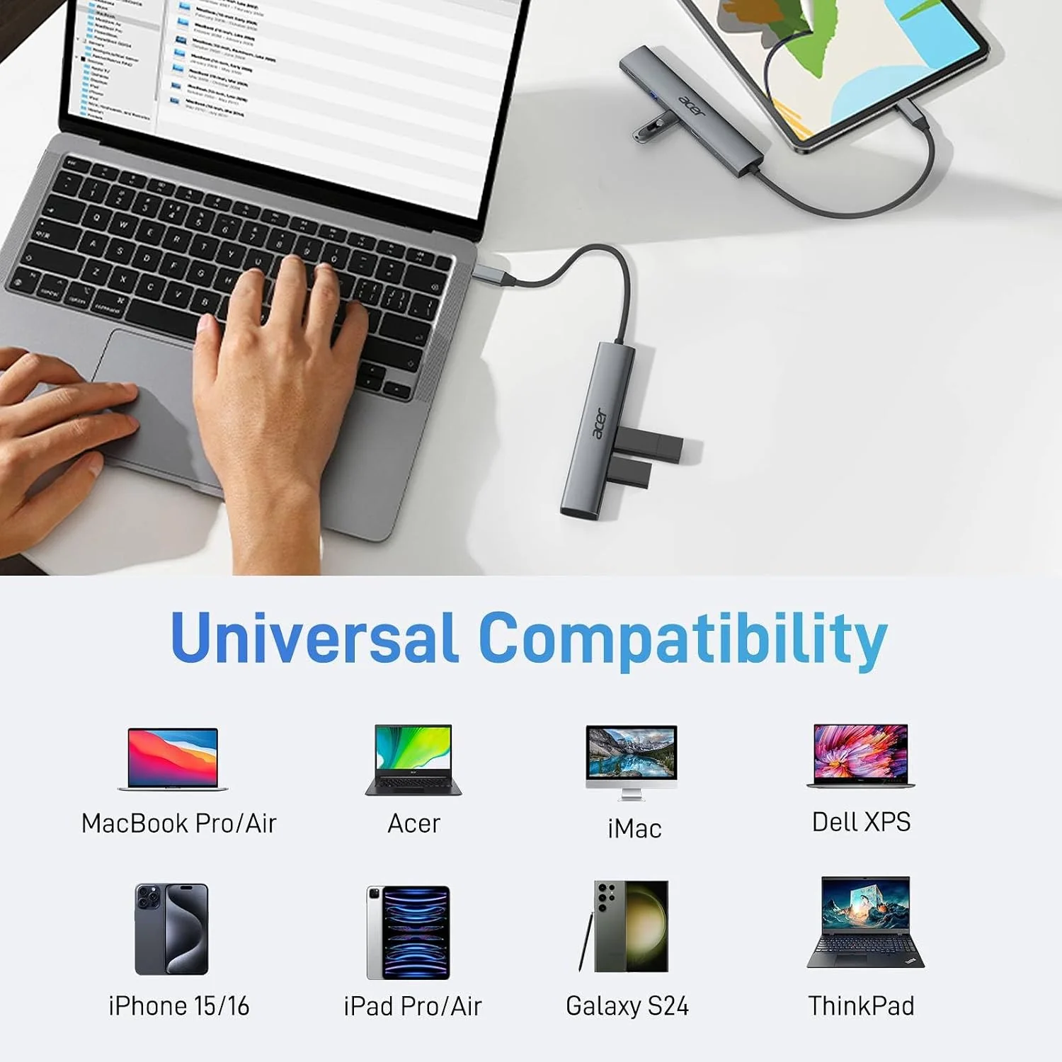 Acer 5-in-1 USB Hubs USB-C Hub Multiport Adapter with HDMI 4K, 100W DEMO - Image 8