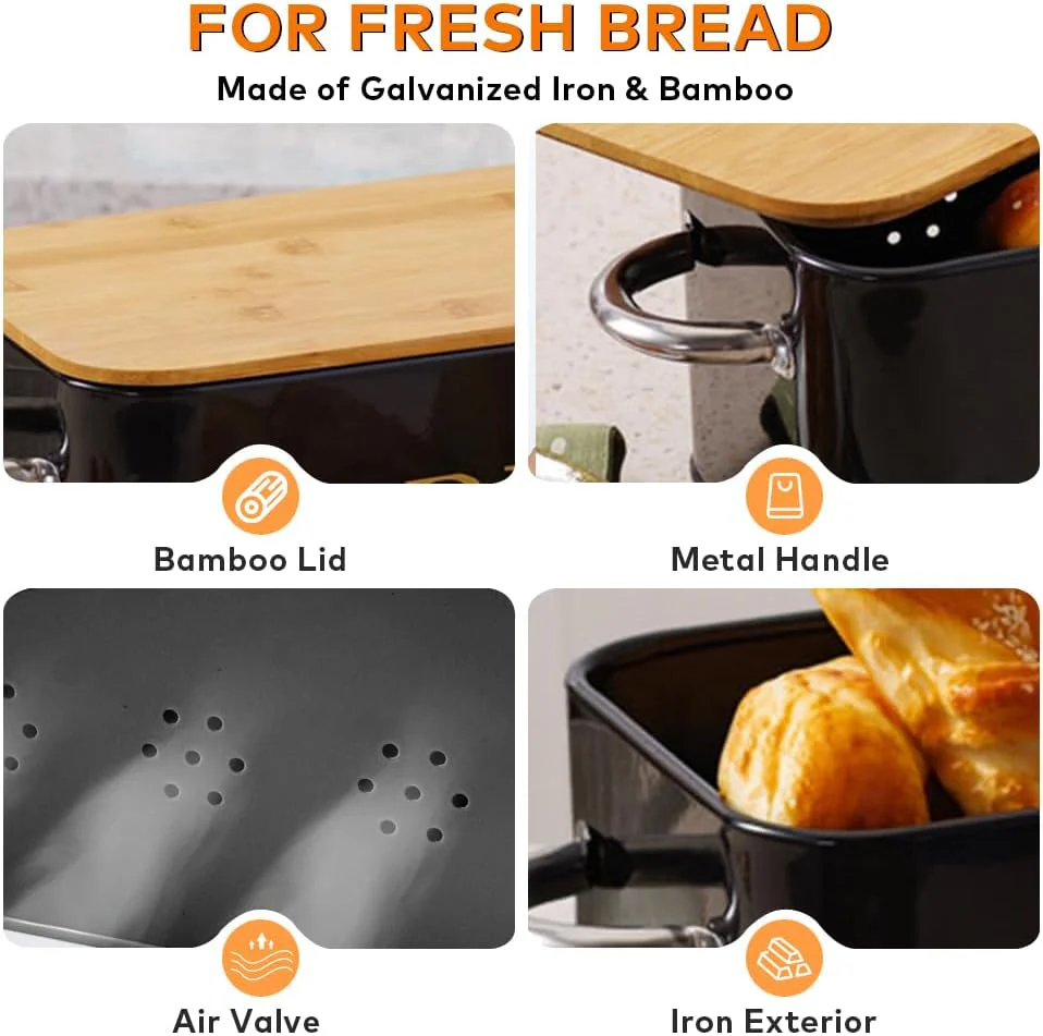 TINY SPARK Containers Bread Container with Air Valve, Bamboo Cutter, and NEW - Image 6