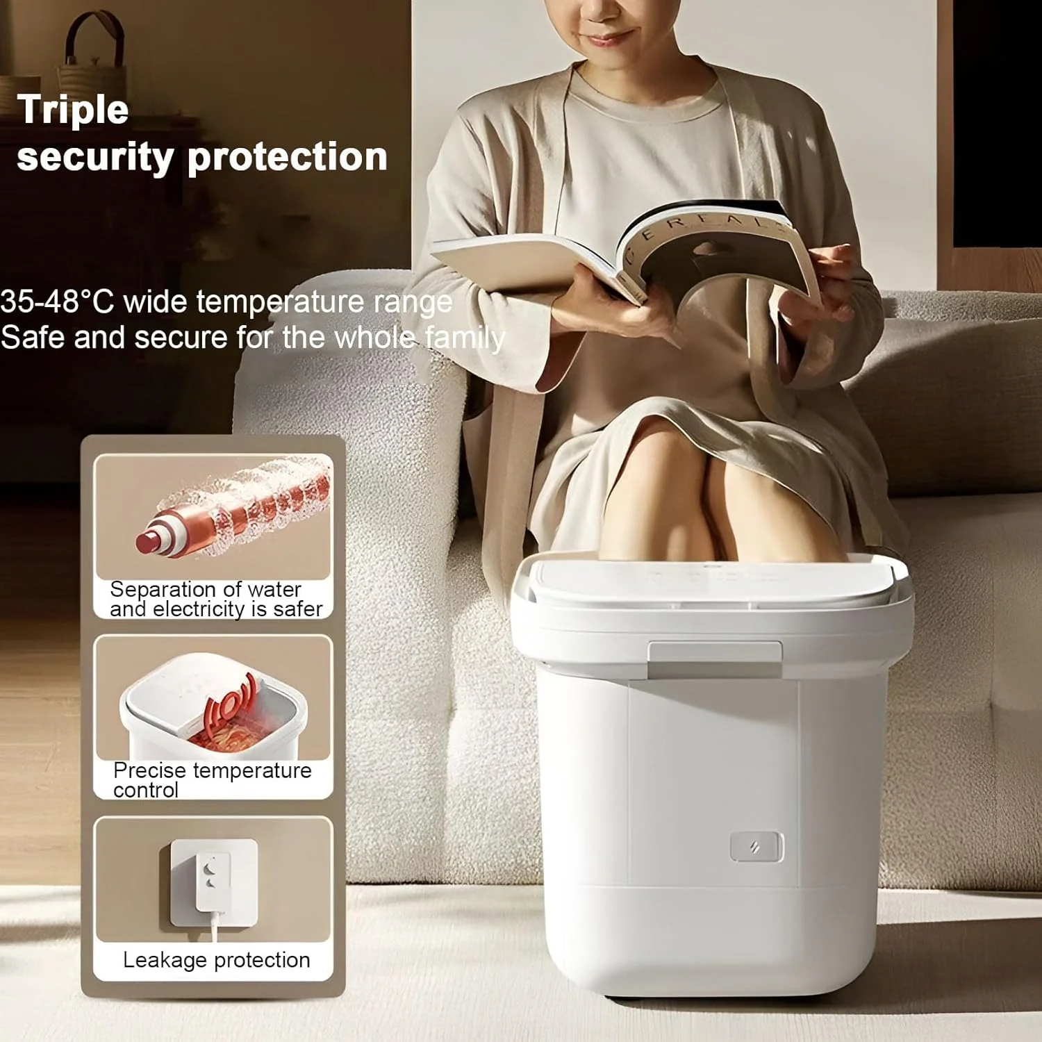 CEOOL Electric Foot Spa Massager with Heated Airbag Therapy, White Bath Tub DEMO - Image 2