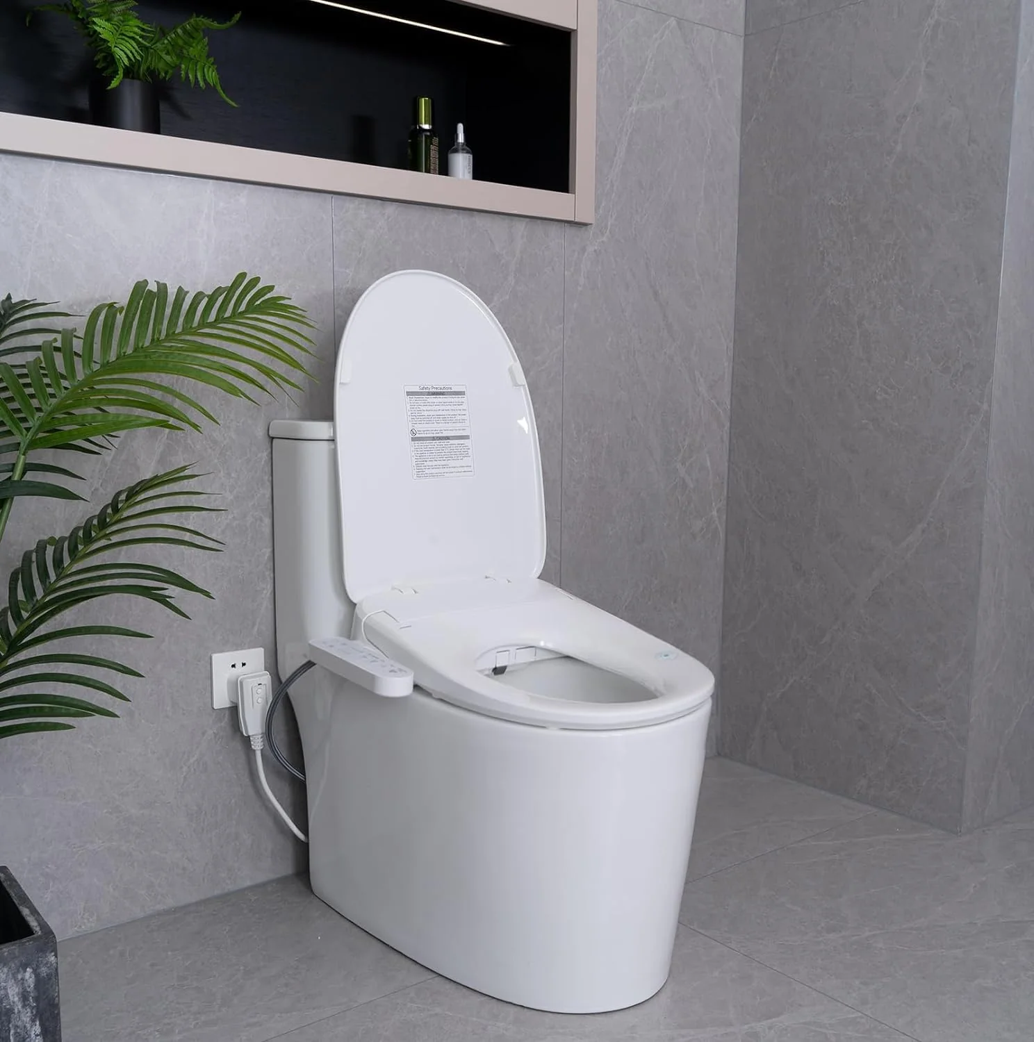 Aqua Space Electric Bidet Toilet Seat with Self-Cleaning Nozzle in White DEMO - Image 8