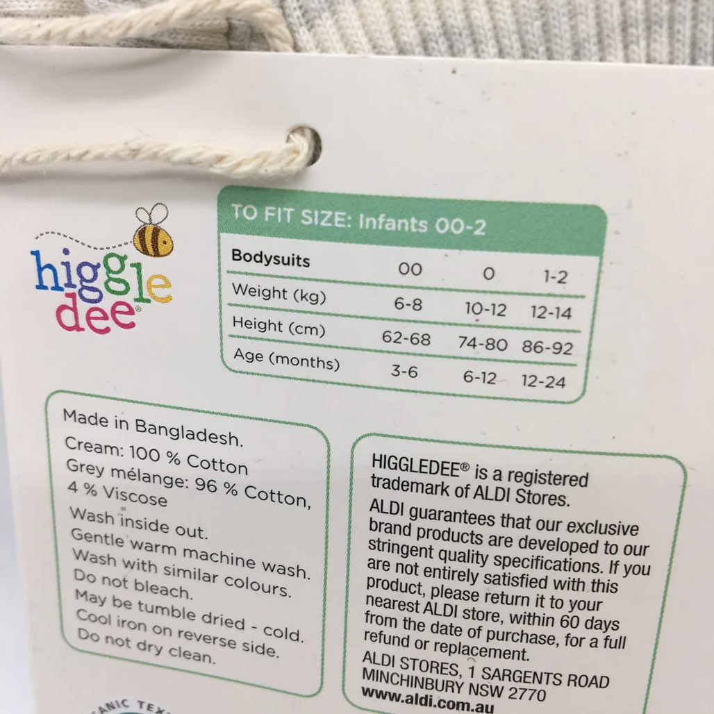 Higgledee 2 Pack 5 Pce Cotton Infant Bodysuits Baby Size 00 NEW - Image 4