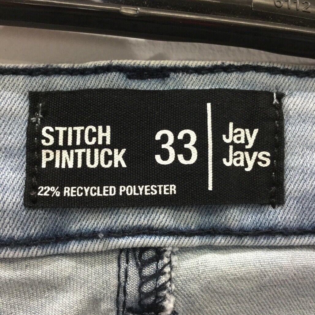 JayJays Blue Stitch Pintuck Zip-Up Ribbed Distressed Shorts Mens Sz 33 NEW - Image 7