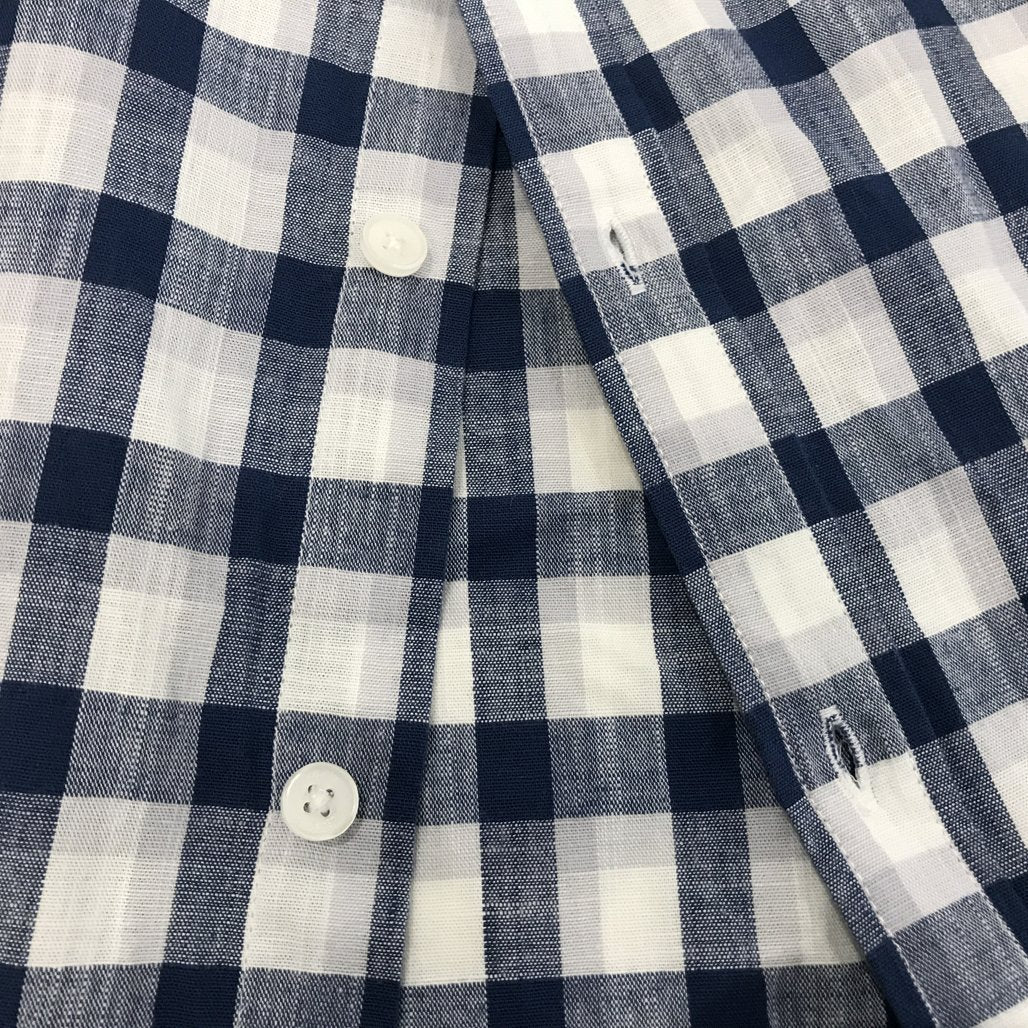 Jeanswest Navy Blue & White Checkered Long Sleeve Button Up Shirt Mens Size L NEW - Image 4