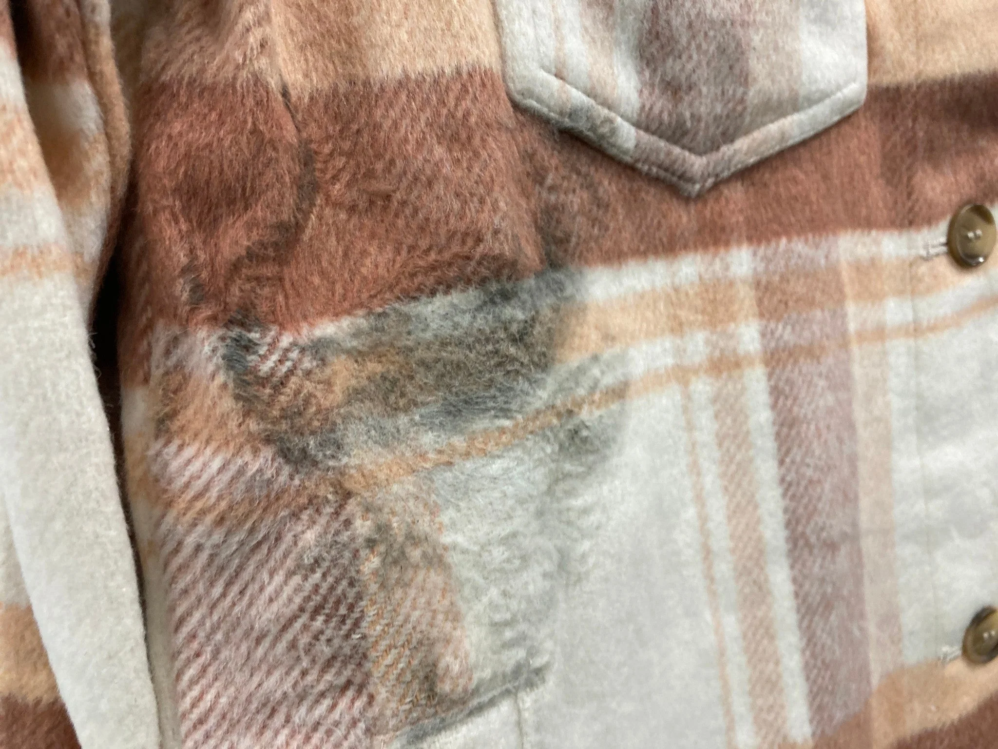 Just Jeans Button Up Shacket Brown Checks Ladies Sz 10 *Blemished NEW - Image 5
