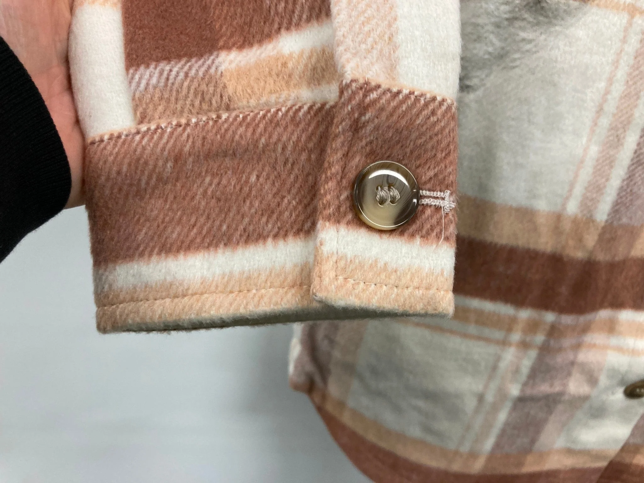 Just Jeans Button Up Shacket Brown Checks Ladies Sz 10 *Blemished NEW - Image 6