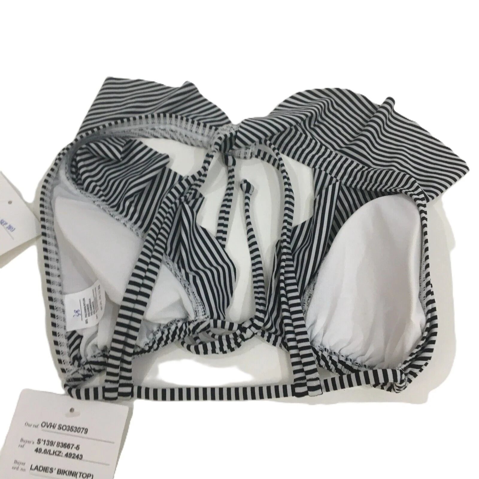 Legend the Swimwear Woman Frilled Striped Back Bikini Beach Top Size 38 NEW - Image 2