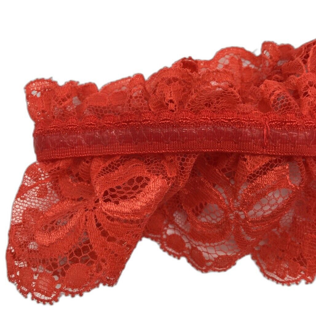 NEW La Perla Italy Red Floral Lace Thigh Garter Stretchy Ribbon Ladies Size I2 - Image 10