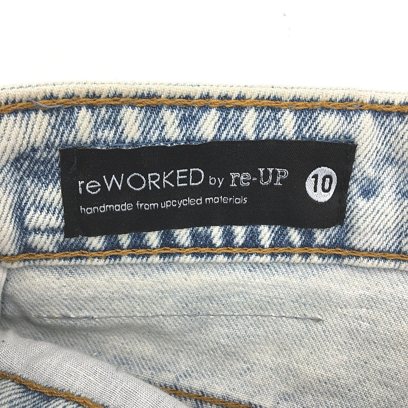 reWORKED re-UP Handcrafted Upcycled Fabric 2TDenim Veronica Mini Skirt Sz 10 - Image 3