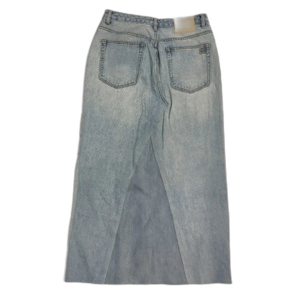 reWORKED re-UP Handcrafted Upcycled Fabrics Lt Blue Denim Ramona Skirt Sz 10 - Image 2