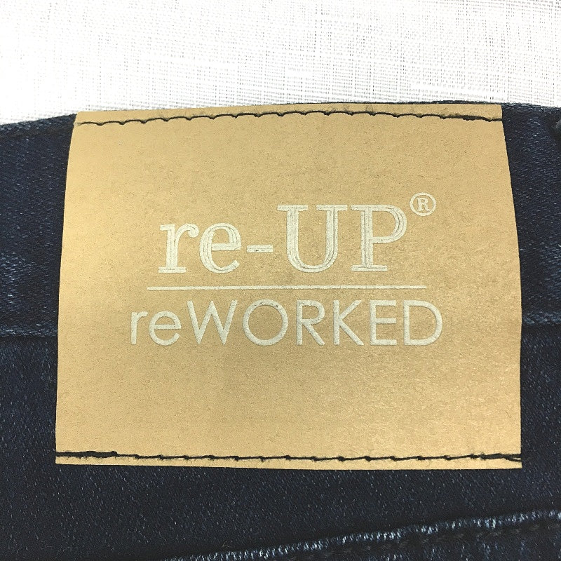 reWORKED re-UP Handcrafted Upcycled Fabrics Dark Blue Ramona Skirt Size 14 - Image 6