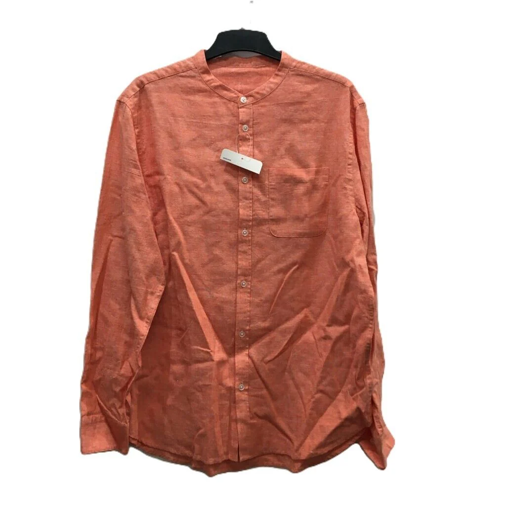 Sample Jeanswest Men Salmon Linen Round Neck Shirt with One Pocket Size L NEW