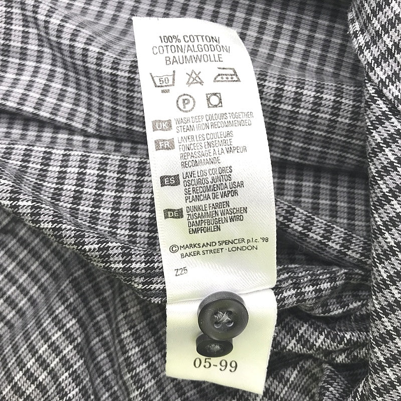 St Michael Marks & Spencer Fine Cotton Checkered Button Up Shirt Mens Size M - Image 7