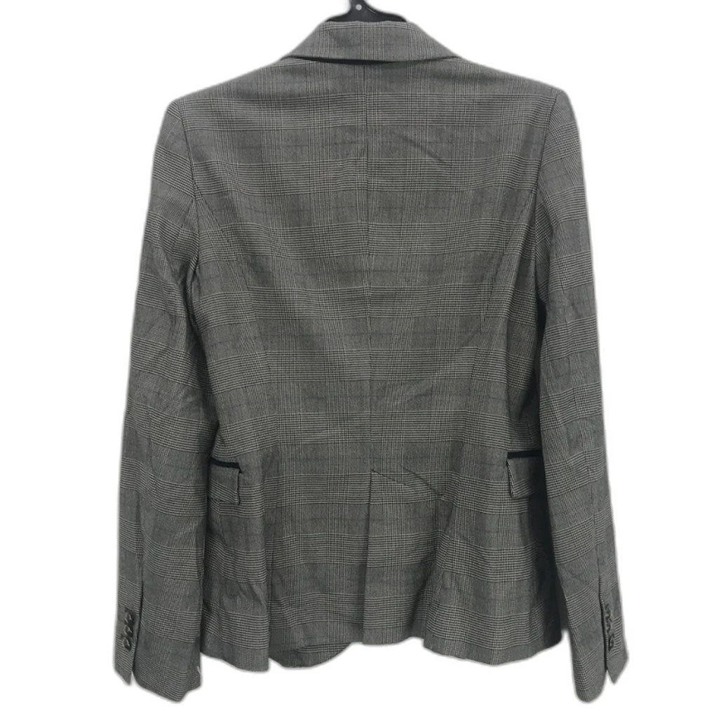 Zara Basic Single Breasted Checkered Grey Blazer Jacket Ladies Size Small - Image 2
